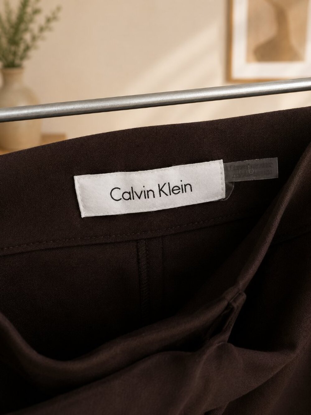 NWT Calvin Klein Dark Brown Classic Fit Dress Pants Size 10 30" Inseam - Picture 2 of 5